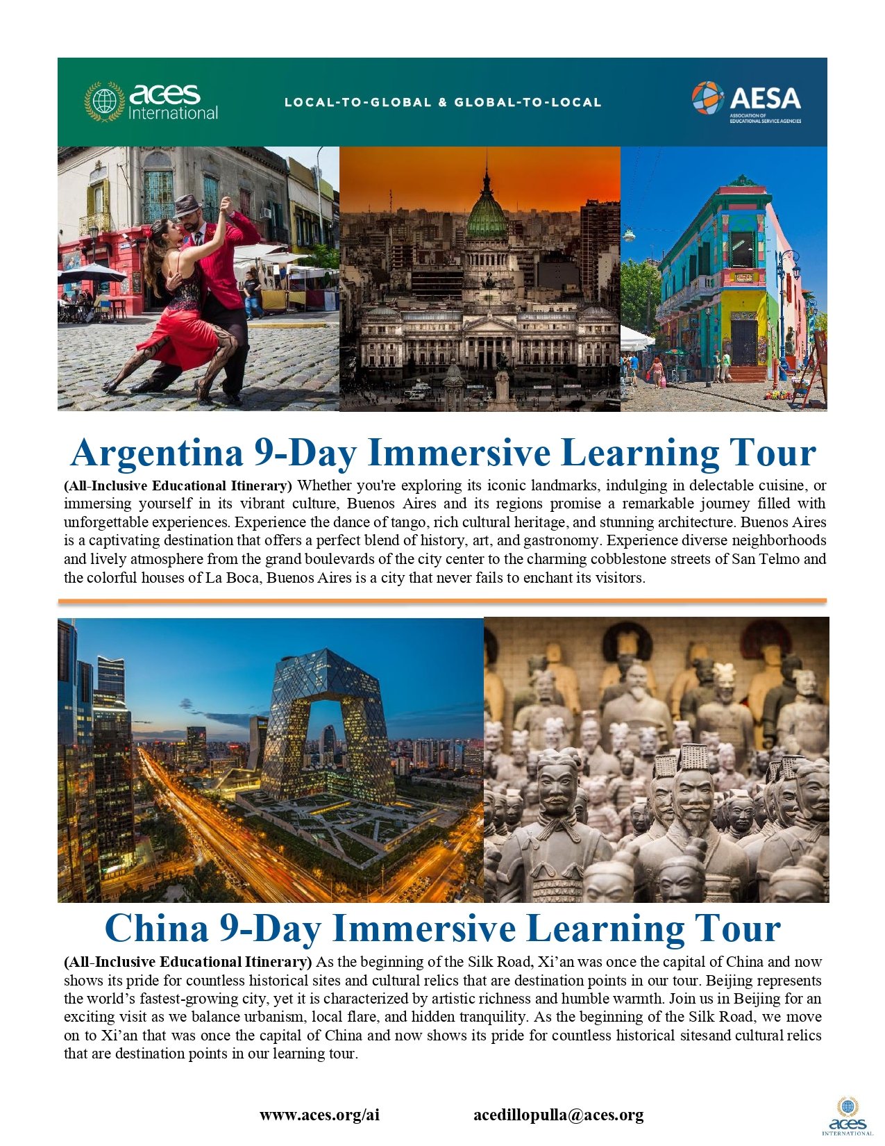 Aces International Menu Of Learning Tours Pg 2